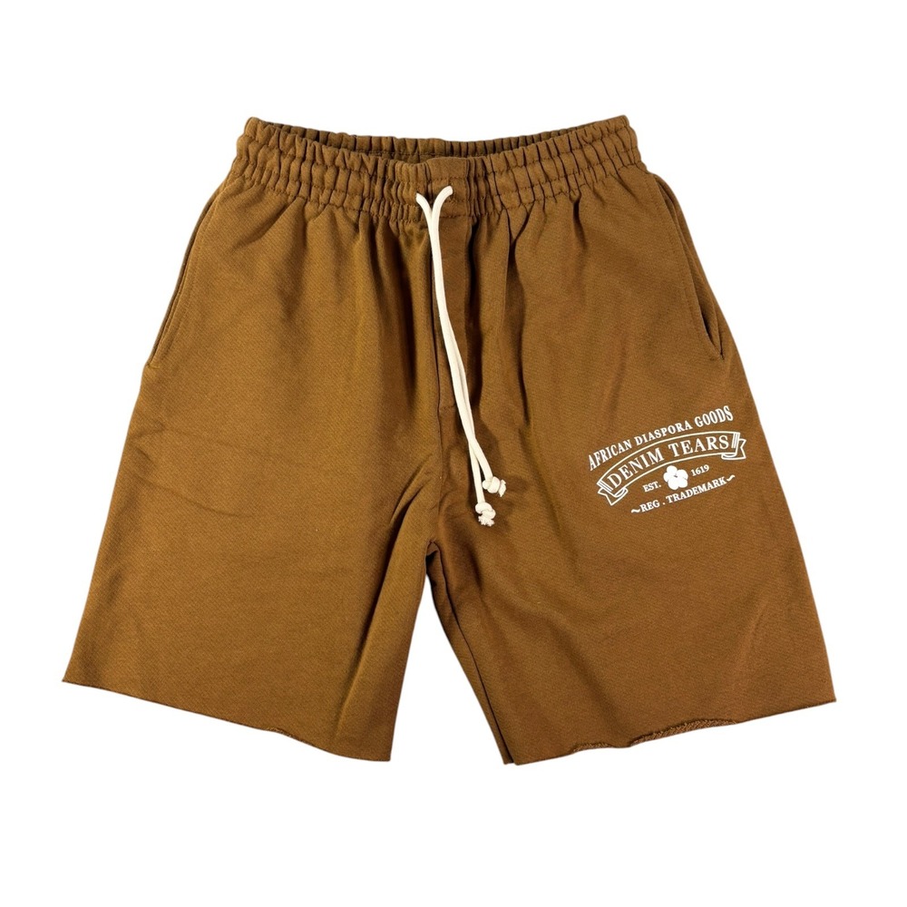 Denim Tears African Diaspora Goods Sweat Shorts Brown Men Small Est 1619 Logo‎